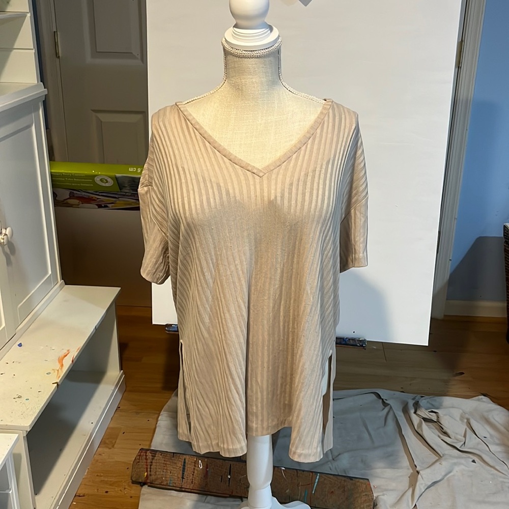 H&M Ribbed Jersey V Neck Tunic